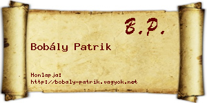 Bobály Patrik névjegykártya