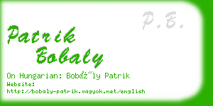 patrik bobaly business card